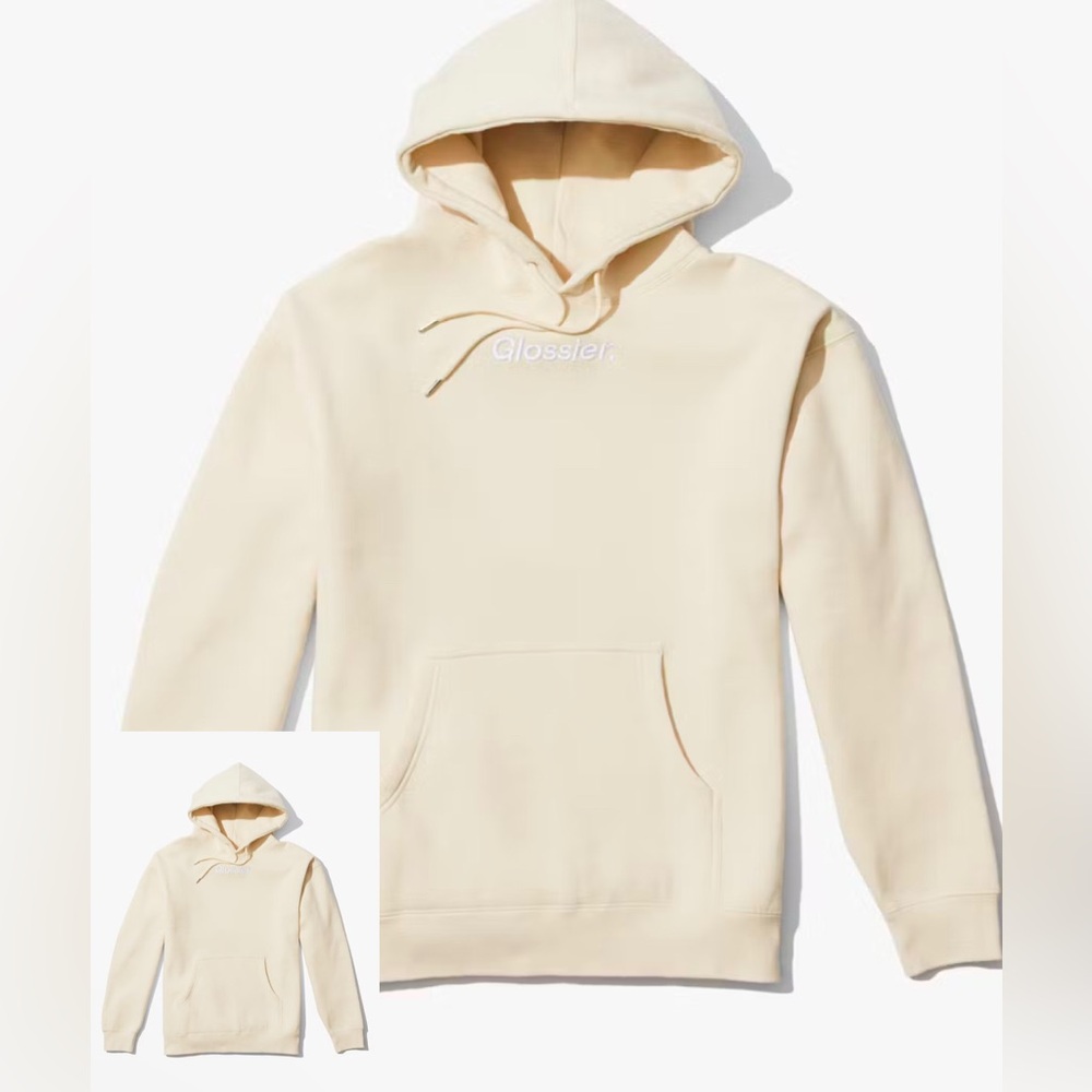 LIMITED EDITION Glossier Cream Hoodie brand new never worn